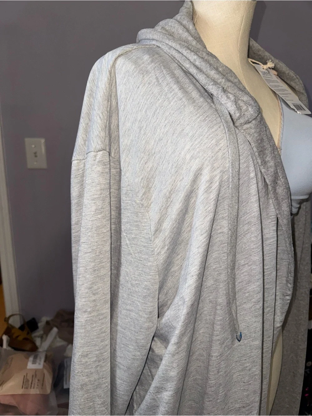NWT DudeRobe 2/3XL Heather Gray Hooded Bathrobe Mens